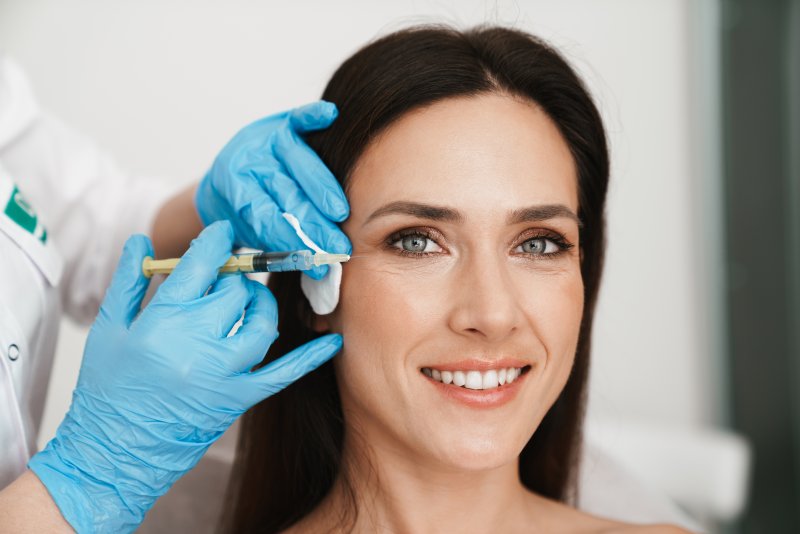 middle-aged woman receiving Botox